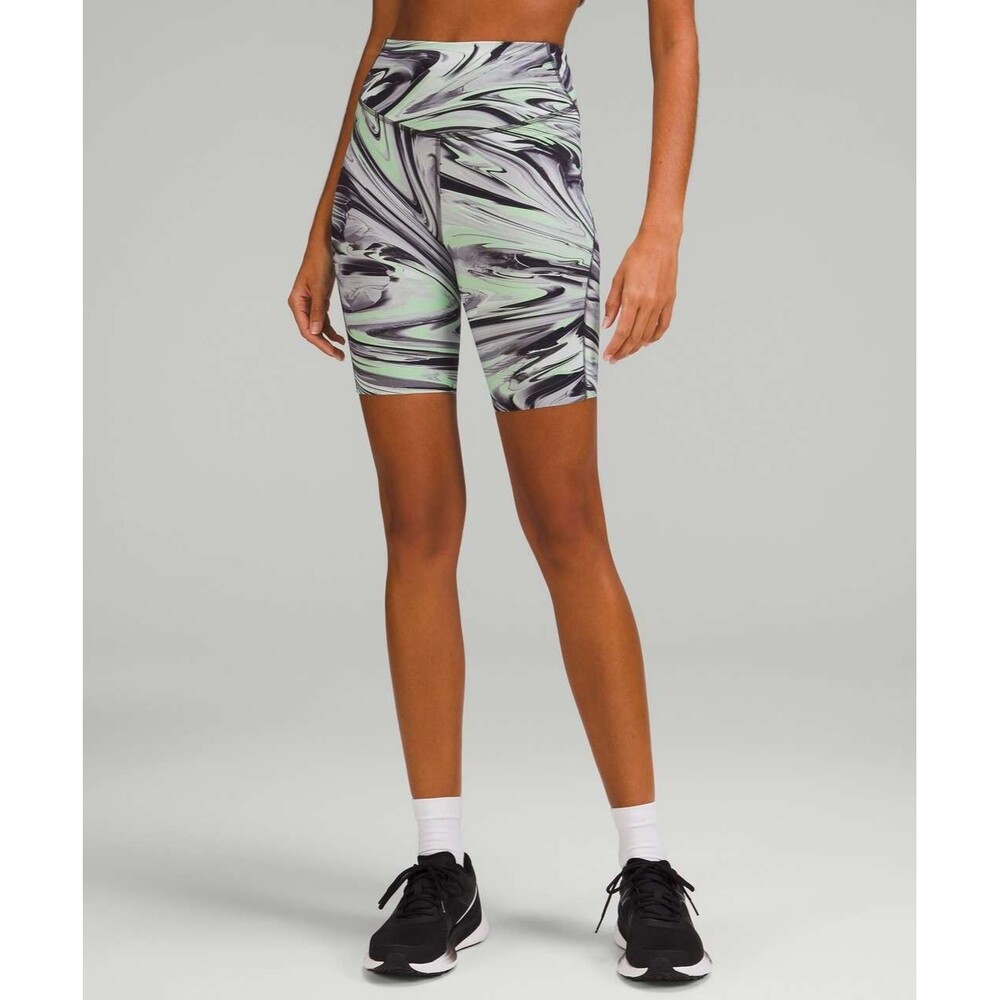 Lululemon Base Pace High Rise Short 8" Size 2 Nulux Paint Glide Warp Pocket Run